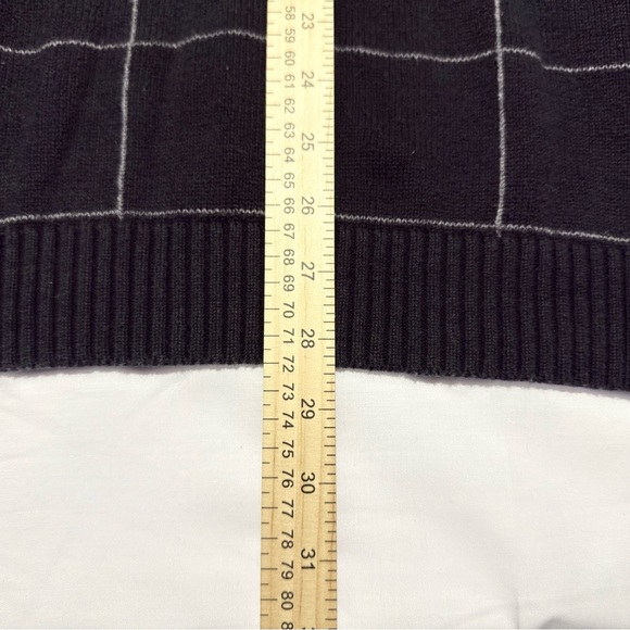 Vintage Austin Reed London Men's Navy Blue Geometric 1/4 Zip Sweater 2XL - Picture 4 of 14